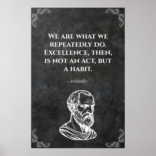 Poster Aristotle wise quote. Wisdom  (Frente)