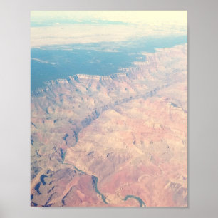 Poster arizona de fotografia do Grand Canyon aéreo retro