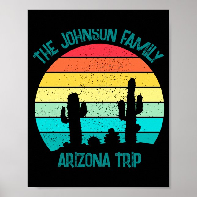 Poster Arizona Desert Cactus Sunset Trip Kids  (Frente)