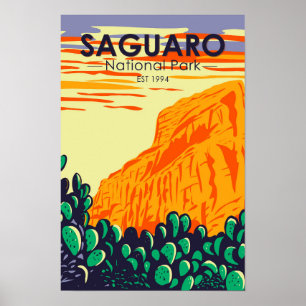 Poster Arizona do Parque Nacional do Saguaro, Picly Pear 