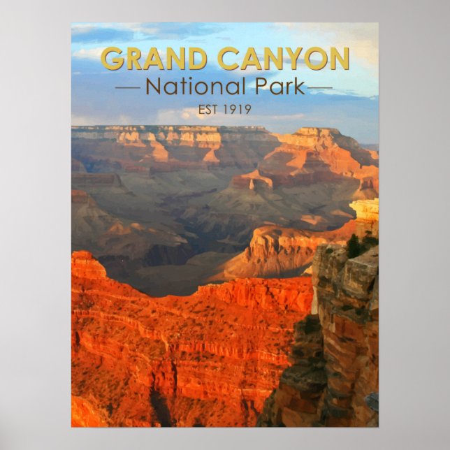 Poster Arizona do Parque Nacional Grand Canyon (Frente)