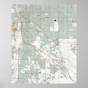 Póster Arizona Mapa de Tucson (1992)