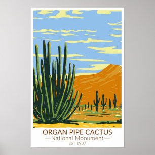 Poster Arizona Nacional do Monumento do Organ Pipe Cactus