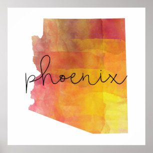 Poster Arizona Phoenix de Watercolor
