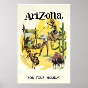 Poster Arizona Phoenix Grande Canyon EUA Viagem Antiga