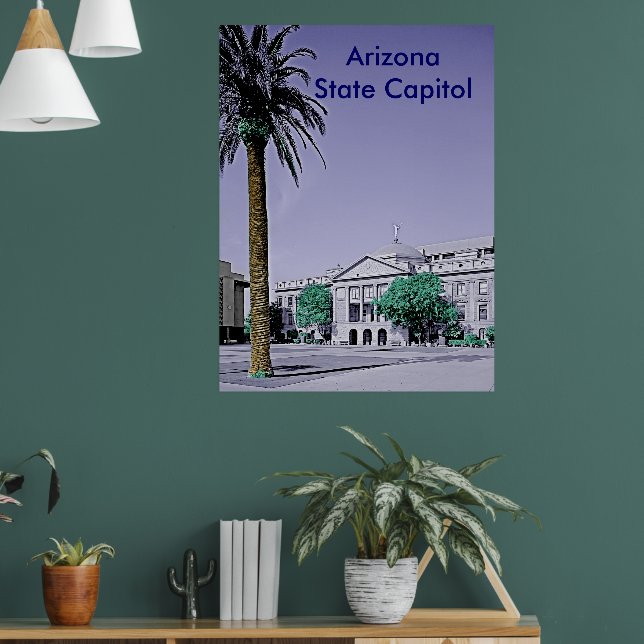 Poster Arizona - Retro de Capitólio Estadual com Toque de (Sala de Estar 1)