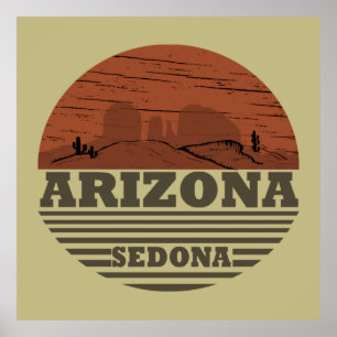Poster Arizona Sedona paisagem vintage az retro