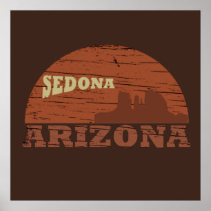 Poster arizona sedona vintage pôr do sol paisagem az