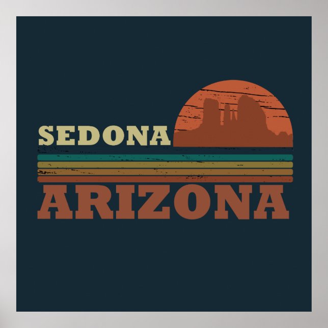 Poster Arizona Sedona vintage sunset az retro (Frente)