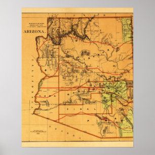Poster Arizona TerritoryPanoramic MapArizona