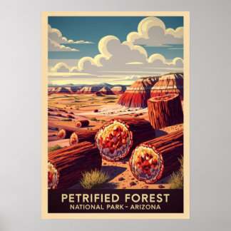 Poster Arizona V02 do Parque Nacional da Floresta Petrifi