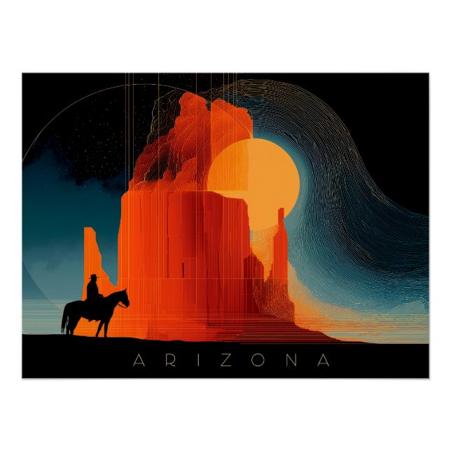 Póster Arizona, Vale do Monumento, Estilo Minimalista (Frente)