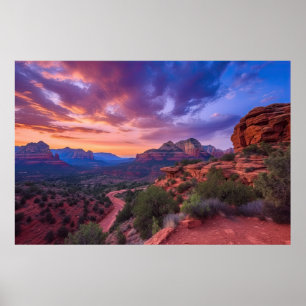 Poster Arizona Vermelha Sedona Rocha Natureza Bonita Suns