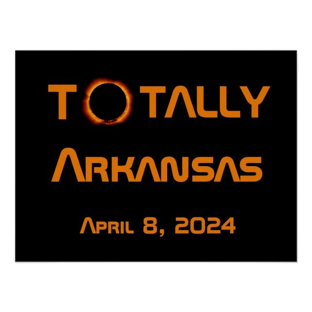 Póster Arkansas Eclipse Solar Total 2024 (Frente)