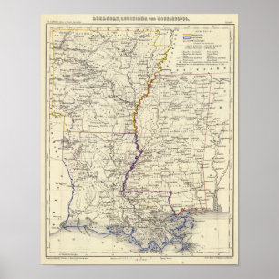 Póster Arkansas, Louisiana e Mississippi