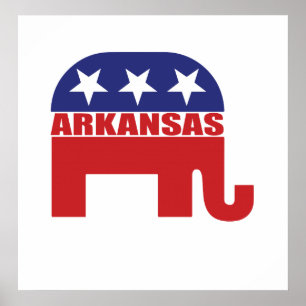 Póster Arkansas Republican Elephant