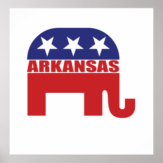 Póster Arkansas Republican Elephant (Frente)