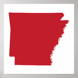 Poster Arkansas vermelho