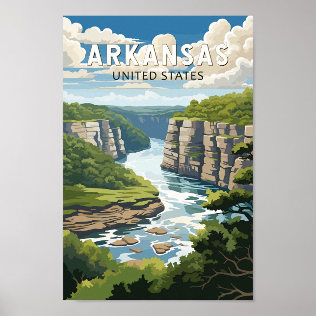 Poster Arkansas Viagem Art Vintage (Frente)