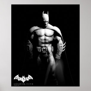 Póster Arkham City Batman Black and White Wide Pose