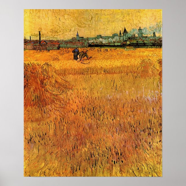 Poster Arles View dos Campos de Trigo. Vincent van Gogh (Frente)