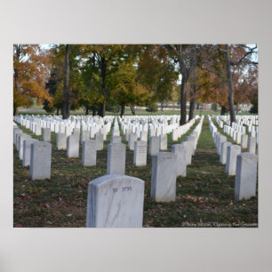 Poster Arlington Cemetery Fall 2013 Headstones