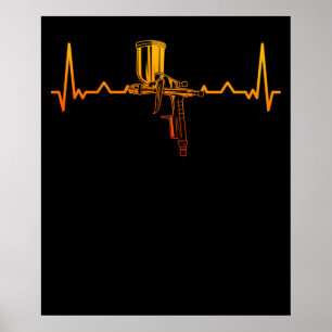 Poster Arma de Pulverização com Pintor de Carros para C