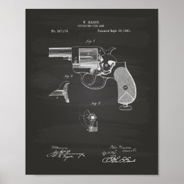 Póster Arma Policial 1881 Patent Art - Chalkboard