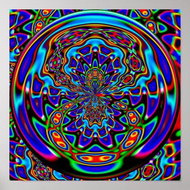 Póster Armadilha de Vênus Abstrato Digital (Frente)