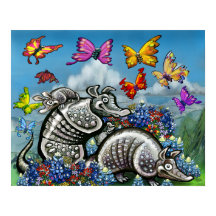 Armadillos Flores Selvagens Borboletas