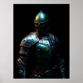 Poster Armadura de Cavaleiro Medieval, Cores Abstratas