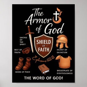 Poster Armadura de Efésios Escritura de Deus Desenho de B