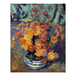 Póster Armand Guillaumin - Vaso de crisântemos