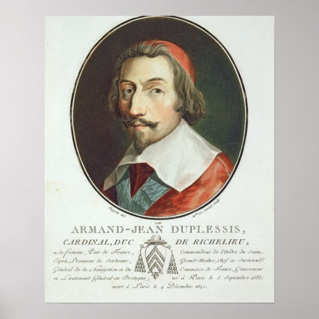 Poster Armand Jean Duplessis, Cardeal, Duc de Richelieu (Frente)