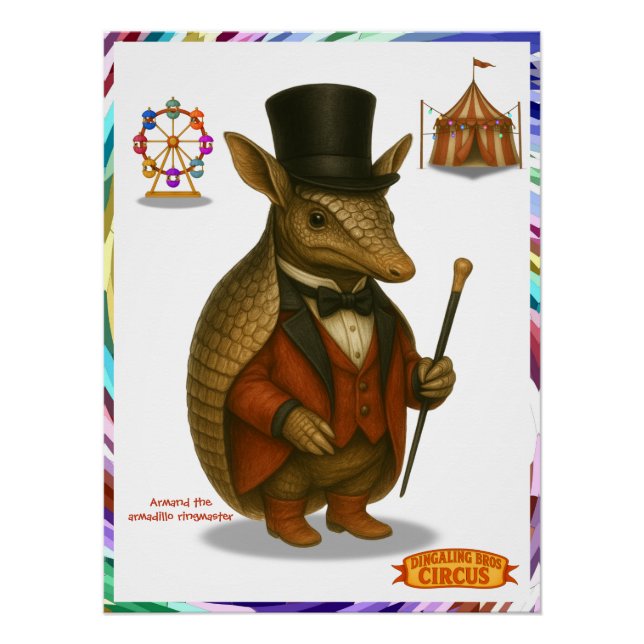Póster Armand, o armadillo apresentador de circo (Frente)