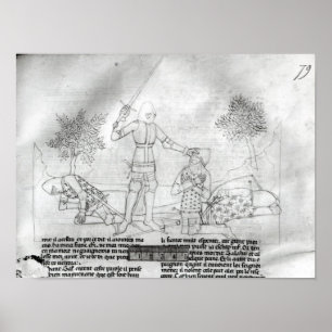 Póster Armar um cavaleiro num campo de batalha