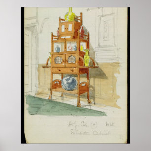 Póster Armário da exposição, c.1860s-70s (w/c & lápis