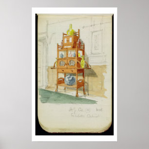 Póster Armário da exposição, c.1860s-70s (w/c & lápis