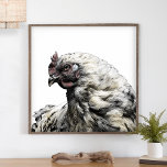 Poster Armário Rustic Chicken Minimalista Moderno<br><div class="desc">Perfeito para a sua rústica decoração moderna da casa de fazenda, esses posters lindos (ou downloads digitais imprimíveis) apresentam uma galinha com um aspecto minimalista preto-e-branco. A galinha inclui também sutil aquarela/realces pintados de castanho-claro-ouro e vermelho. Escolha o tamanho e a forma do seu próprio poster ou selecione a opção...</div>
