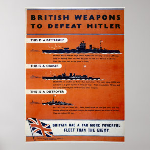 Póster Armas britânicas WW2 - navios de guerra