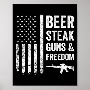 Poster Armas De Beer Steak E Liberdade - Churrasco Americ