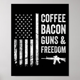 Poster Armas de Café Bacon & Liberdade - Churrasco En