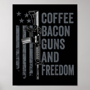 Poster Armas de Café Bacon &amp; Liberdade - Churrasco Gr