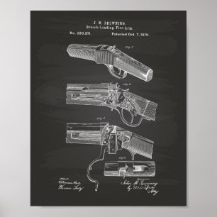 Póster Armas de Fogo 1879 Arte Patente - Quadro
