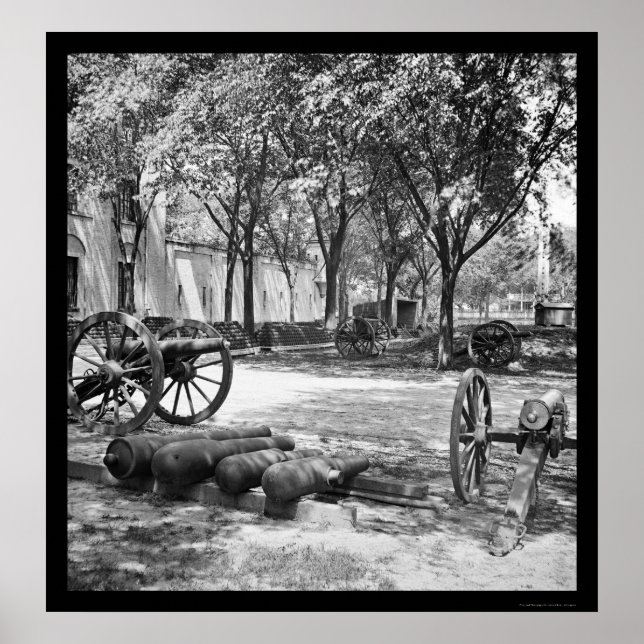 Poster Armas e munições Blakely em Charleston 1865 (Frente)