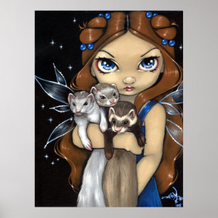 Póster Armful da doninha feericamente da fantasia do