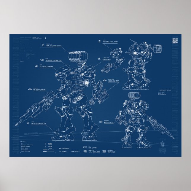 Poster Armored core Blueprint (Frente)