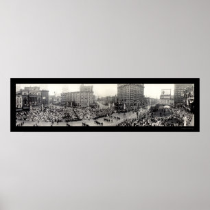 Poster Army Parade Detroit Foto 1914