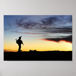 Poster Army Soldier Silhouette