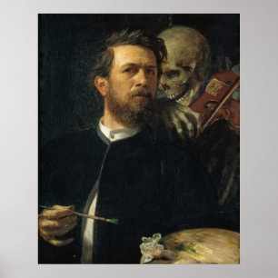 Póster Arnold Böcklin - Autorretrato com Morte